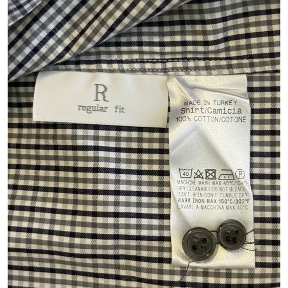 Ermenegildo Zegna Dress Shirt Men US 16 EU 41 Regular Black Gray Check Designer - Picture 6 of 6